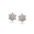 Floral Gold & Diamond Stud Earrings,,hi-res 
