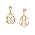 Diamond Teardrop Gold Earrings,,hi-res 
