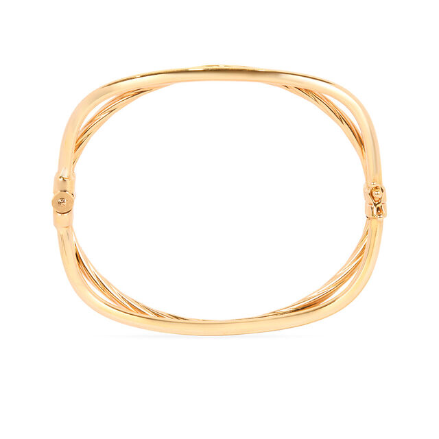 Urbane Yellow Gold Ribbed Bangle 4