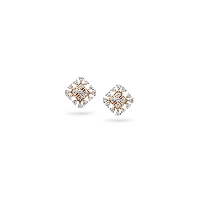 Sparkling Horizon  Square Diamond Cluster Earrings,,hi-res 