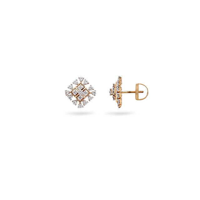 Sparkling Horizon  Square Diamond Cluster Earrings,,hi-res 2