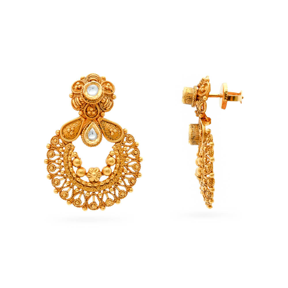 Tanishq kundan earrings best sale