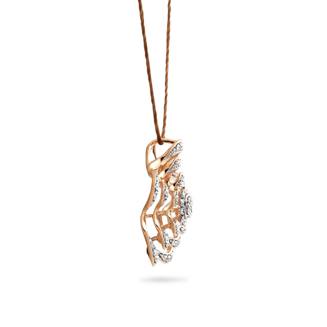 Hypnotic Floral Diamond Pendant and Earring Gold Set,,hi-res 2
