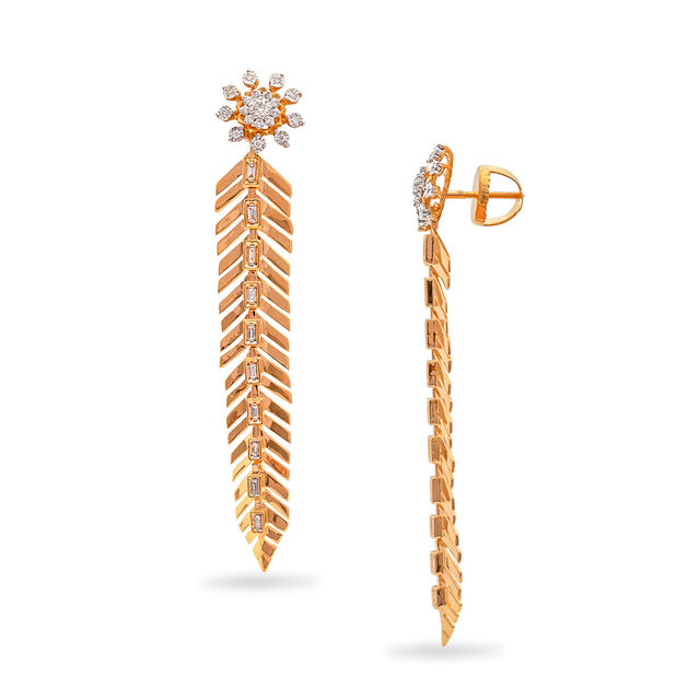 Glamourous Leaf Diamond Earrings,,hi-res 2
