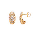 Beguiling 18 Karat Yellow Gold And Diamond Patterned Oval Stud Earrings,,hi-res 2