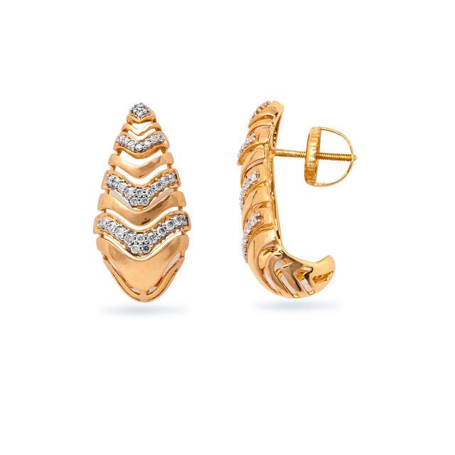 Enchanting 18 Karat Yellow Gold And Diamond Geometric Hoops,,hi-res 2