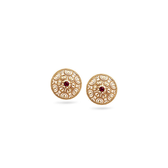 Radiant Bloom Gold Earrings,,hi-res 