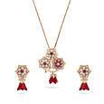 Traditional Elegance Flower Earring and Pendant Set,,hi-res 