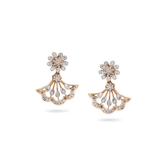 Tanishq Gold Pendant and Earrings Set,,hi-res 2