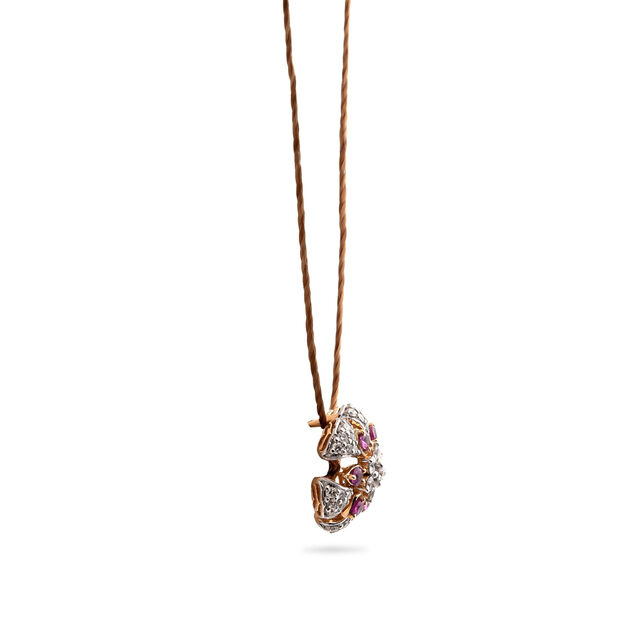 Flower Motif Pendant and Earrings Set,,hi-res 2
