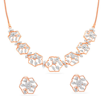 Delicate Floral Necklace Set