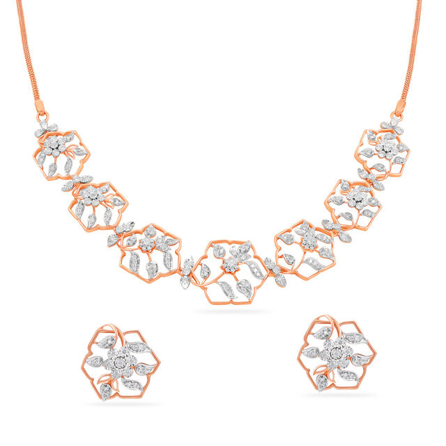 Delicate Floral Necklace Set 