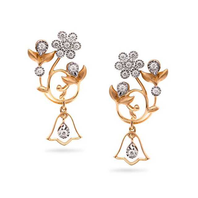 Stunning Flower and Leaf Drop Earrings,,hi-res 