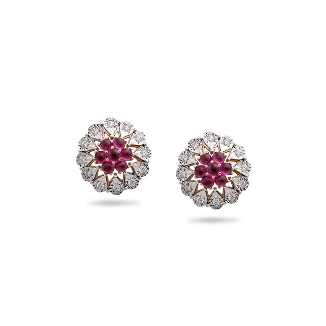 Sophisticated Ruby and Diamond Stud Earrings,,hi-res 