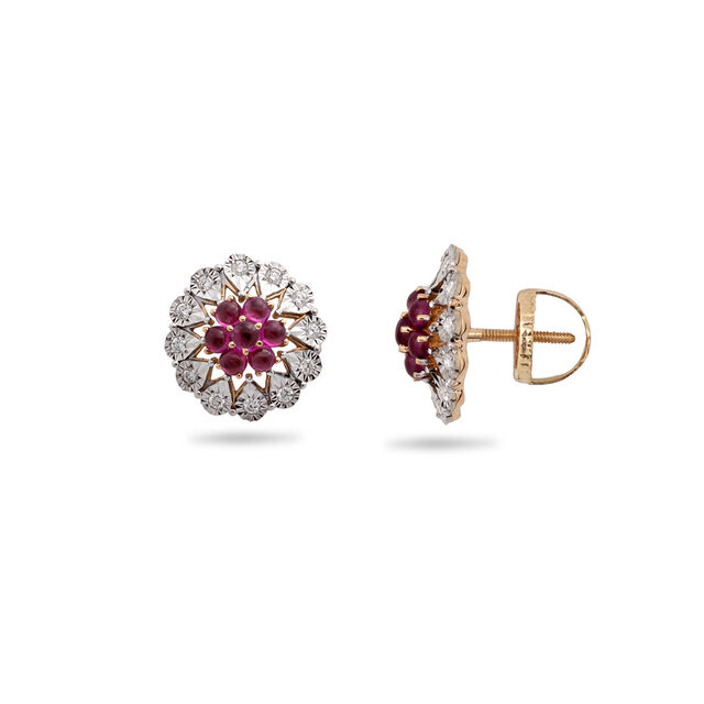 Sophisticated Ruby and Diamond Stud Earrings,,hi-res 2