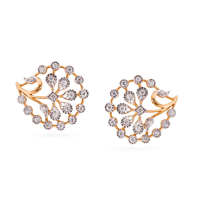 Captivating Gold and Diamond Stud Earrings,,hi-res 