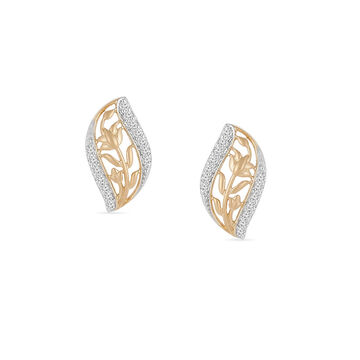 Tanishq 18 KT Leafline Diamond Studs for Women
