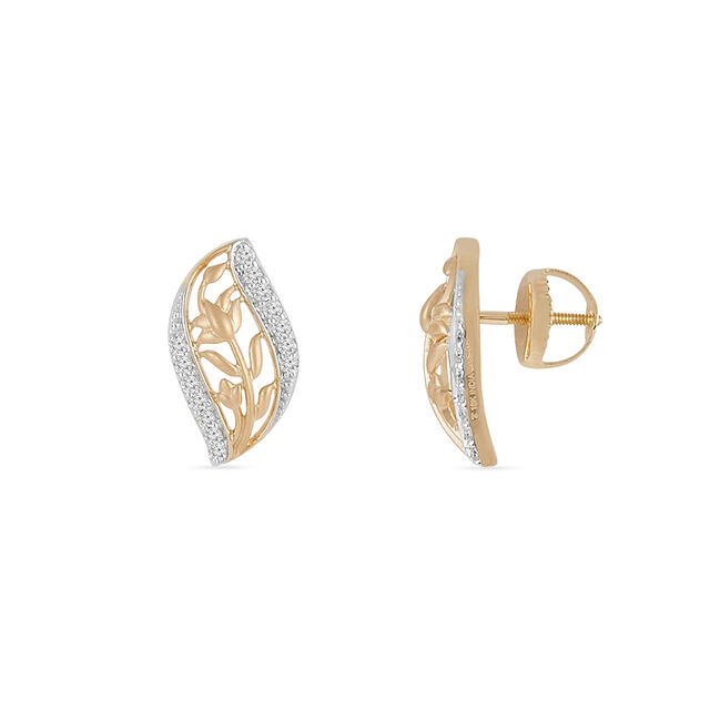 Tanishq 18 KT Leafline Diamond Studs for Women,,hi-res 2