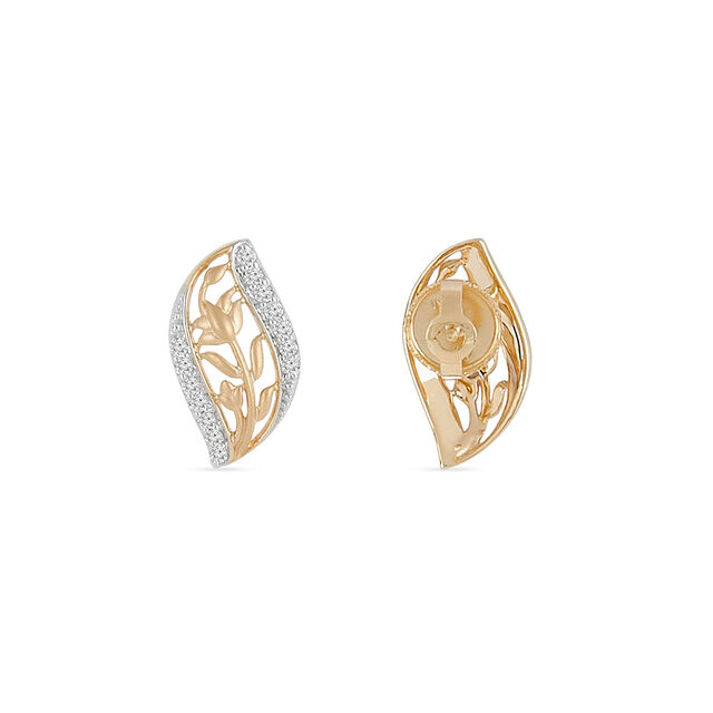 Tanishq 18 KT Leafline Diamond Studs for Women,,hi-res 3