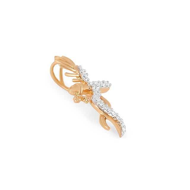 Flute And Peacock Leaf Motif Diamond Pendant,,hi-res 2