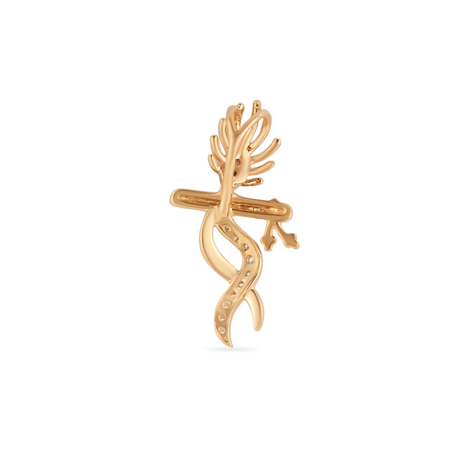 Flute And Peacock Leaf Motif Diamond Pendant 3