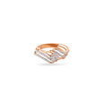 Wavy Interwoven Gold & Diamond Ring,,hi-res 