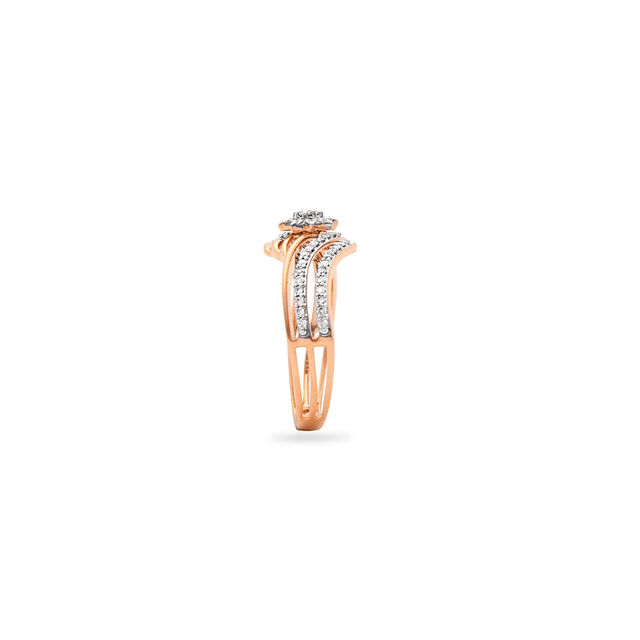 Wavy Interwoven Gold & Diamond Ring,,hi-res 3