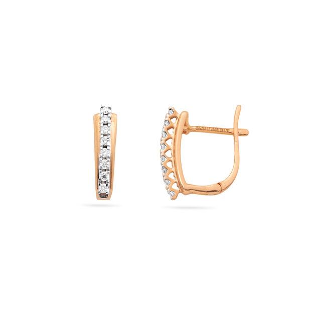 Vertical Diamond Hoop Earrings,,hi-res 2