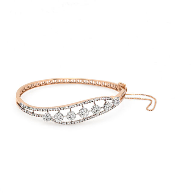 Wavy Cluster Diamond Bangle Bracelet,,hi-res 2