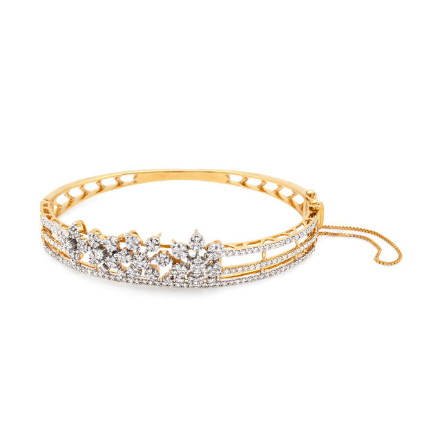 Regal Bloom Gold and Diamond Bangle,,hi-res 