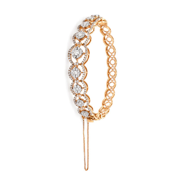 Halo Gold and Diamond Bangle,,hi-res 2