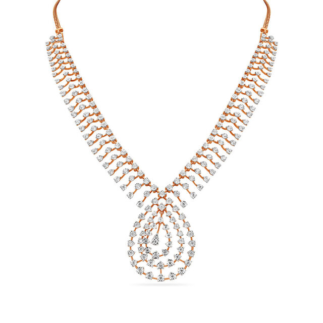 Tanishq 18 Karat Diamond Necklace Set for Women 4