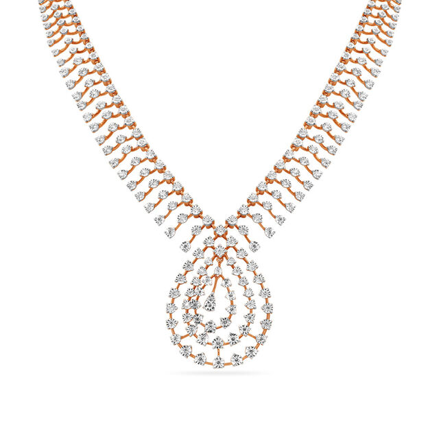 Tanishq 18 Karat Diamond Necklace Set for Women 3