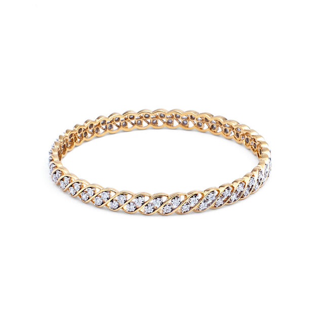 Twisted Design Diamond Bangle Bracelet,,hi-res 