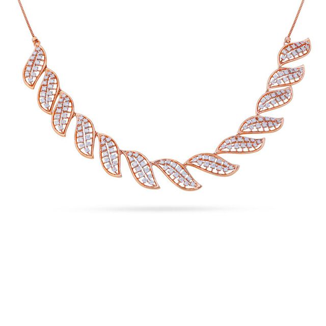 Tanishq 22KT Diamond Necklace Set for Women 2