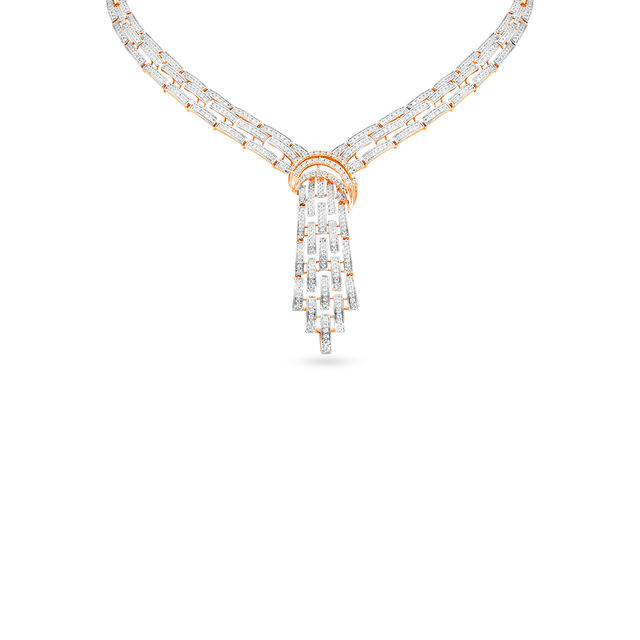 Tanishq 18 Karat Diamond Necklace Set for Women 2