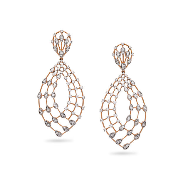 Dazzling Diamonds and Rose Gold Earrings,,hi-res 