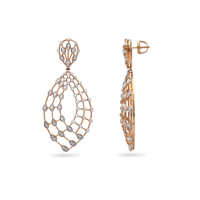 Dazzling Diamonds and Rose Gold Earrings,,hi-res 3