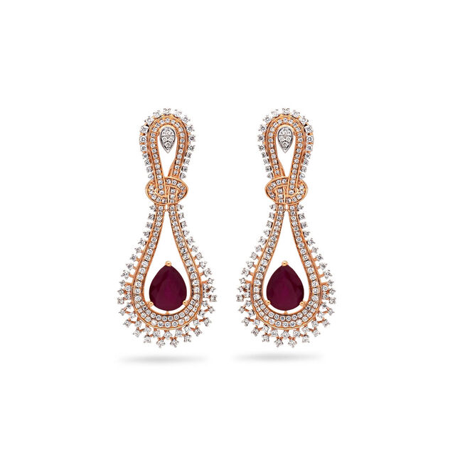 Crimson Elegance Drop Earrings,,hi-res 