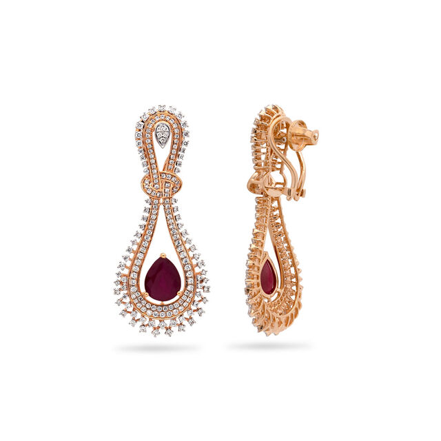 Crimson Elegance Drop Earrings,,hi-res 2