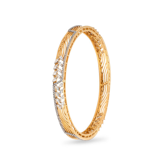 Gilded Foliage Bangle,,hi-res 2