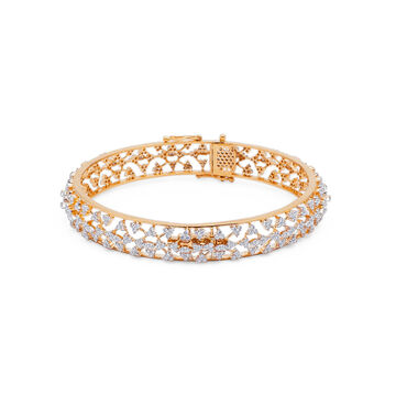 Incandescent Interlace Gold and Diamond Bangle