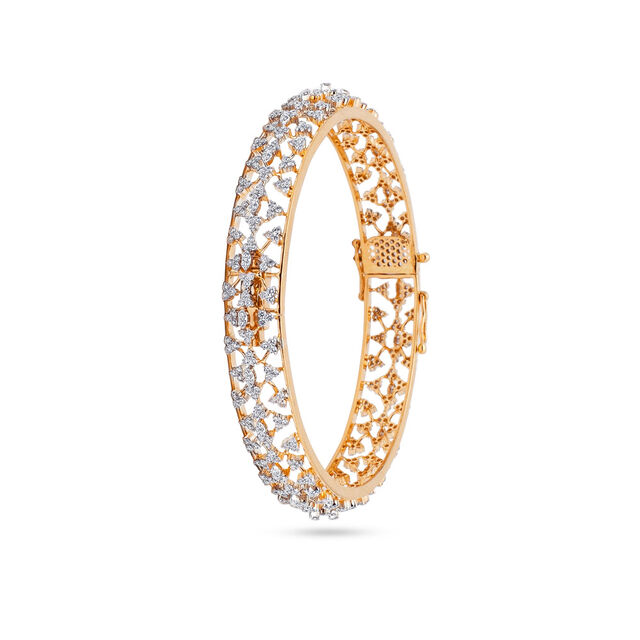 Incandescent Interlace Gold and Diamond Bangle,,hi-res 2