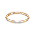 Dainty Floral Gold and Diamond Bangle,,hi-res 