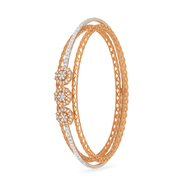 Layered Design Diamond Bangle Bracelet,,hi-res 2