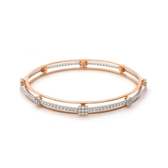 Eternal Enchantment White and Rose Gold Bangle,,hi-res 