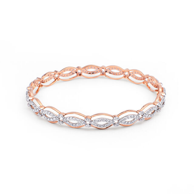Graceful Diamond and Rose Gold Bangle,,hi-res 