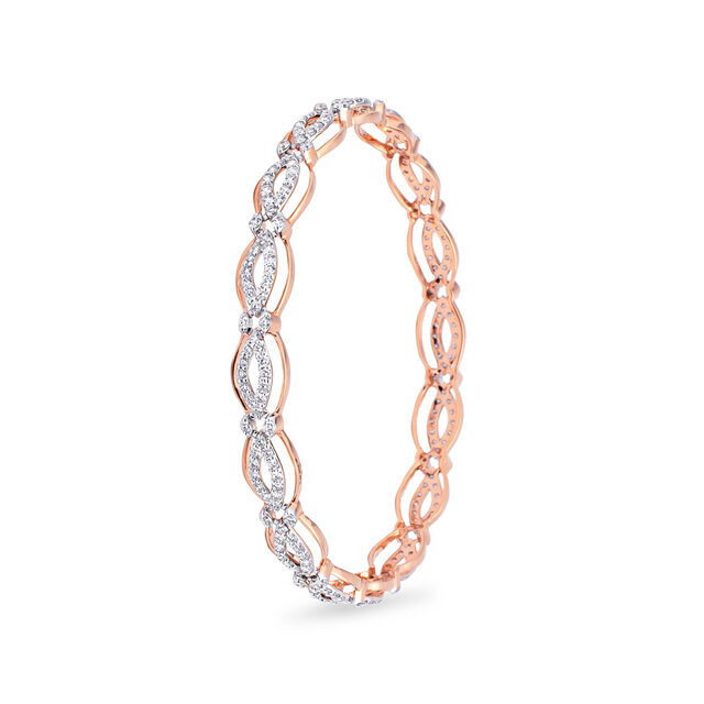 Graceful Diamond and Rose Gold Bangle,,hi-res 2
