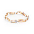 Delicate Snowflake Motif Diamond and Gold Bangle,,hi-res 