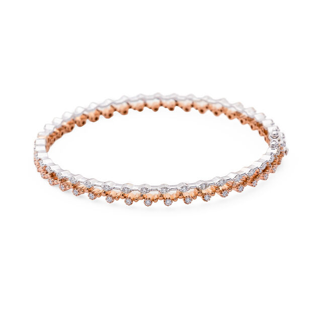 Exquisite Two-Tone Diamond Bangle,,hi-res 